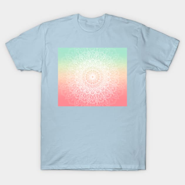 Pastel Sunflower Mandala T-Shirt by Camelina